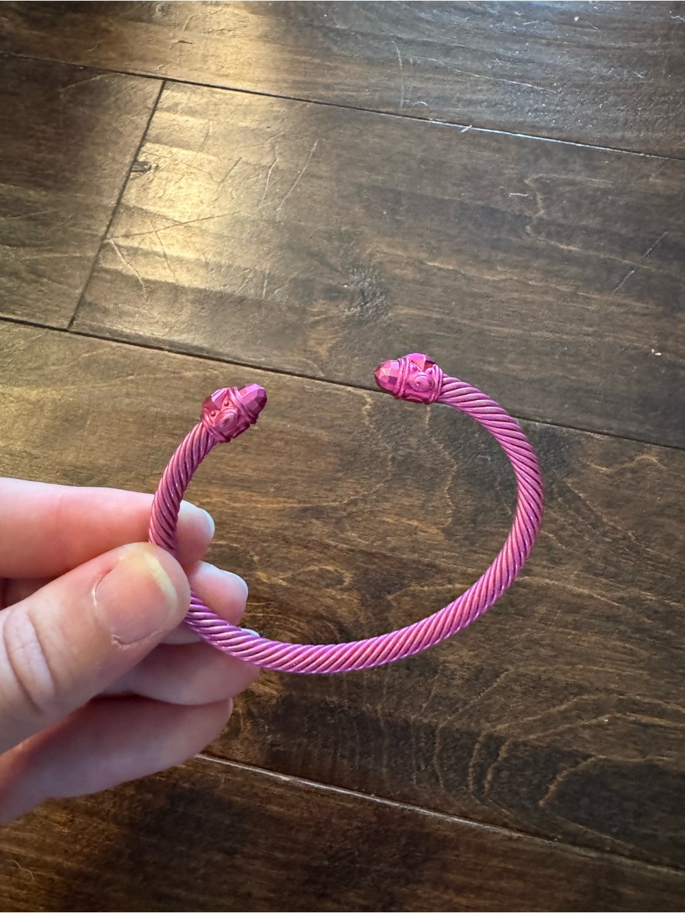 David Yurman Pink Twisted Cable Cuff Bracelet